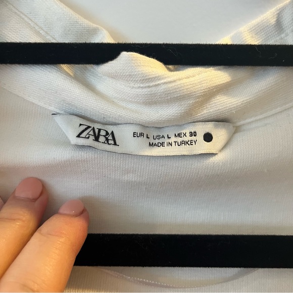 Zara ruched cropped button down size large - Picture 2 of 3